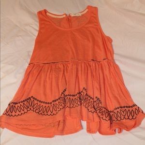 Coral tank top blouse